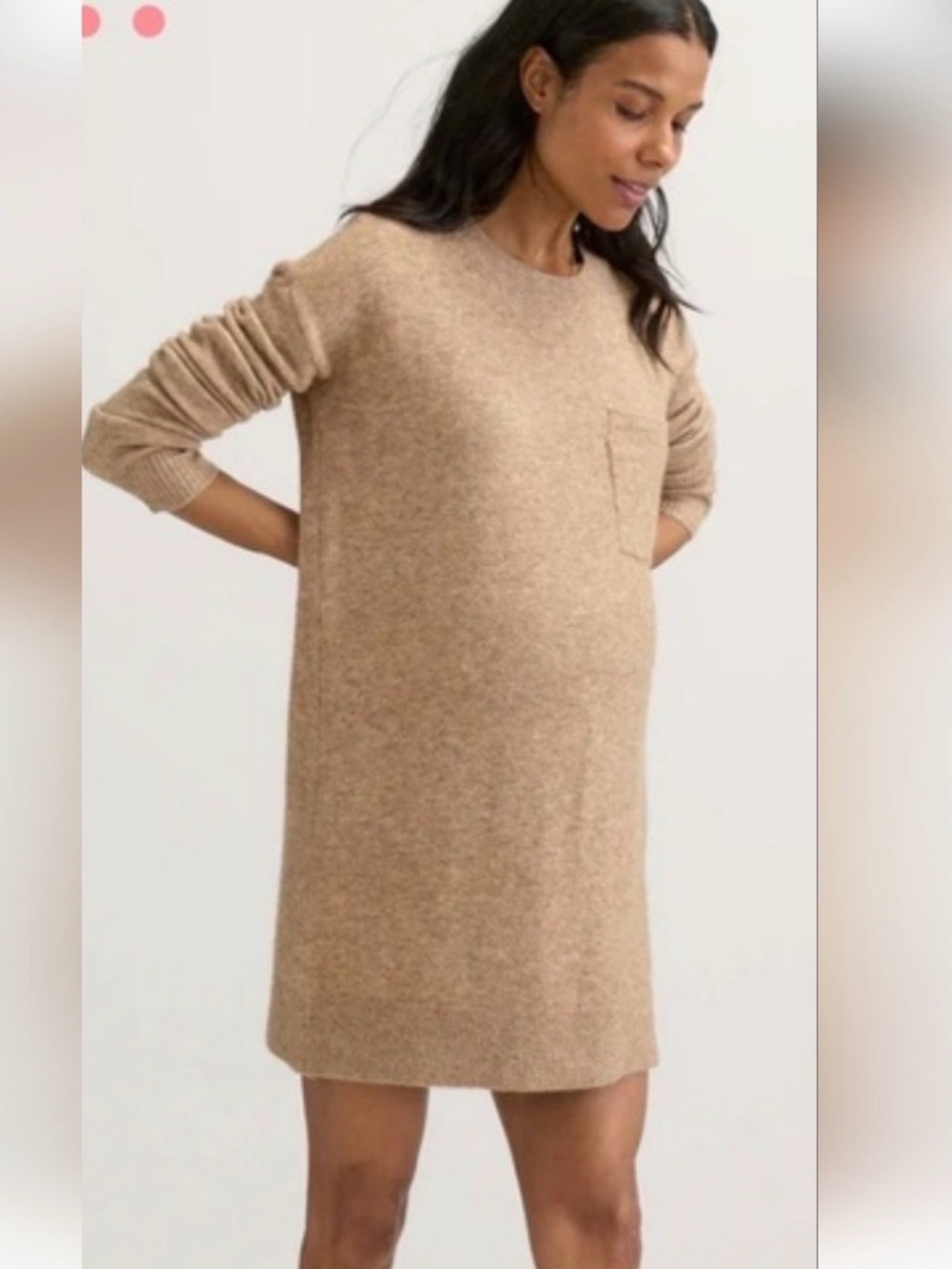 Hatch Camel Wool Sweater Dress